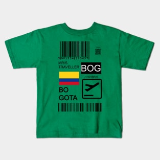 Bogota Colombia travel ticket Kids T-Shirt